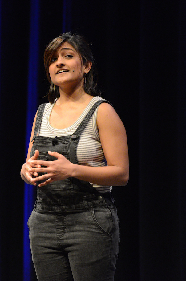 Vaidehi on stage at EmberConf 2018
